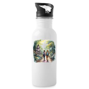 Lovers Jungle Adventure - Water bottle with straw - white - Right