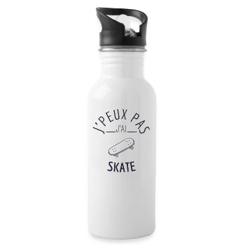 J peux pas j ai skate - Gourde avec paille intégrée - blanc - Droite