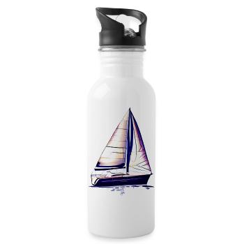 voilier voilier voilier voilier voilier voilier - Gourde avec paille intégrée - blanc - Droite