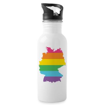 LGBTQ Germany - Water bottle with straw - white - Right