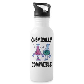 Chemically compatible In Love Chemistry & Science - Water bottle with straw - white - Right