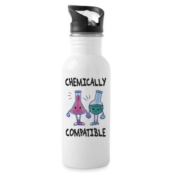 Chemically compatible In Love Chemistry & Science - Water bottle with straw - white - Right