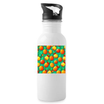 Ananas-Paradies - Trinkflasche mit integriertem Trinkhalm - Weiß - Rechts