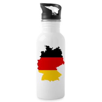 Deutschland - Trinkflasche mit integriertem Trinkhalm - Weiß - Rechts