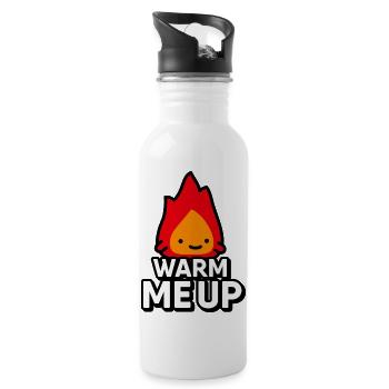Niedliche Flamme: Warm Me Up - Digitale Zeichnung - Trinkflasche mit integriertem Trinkhalm - Weiß - Rechts
