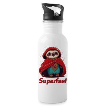 Super paresseux - Gourde avec paille intégrée - blanc - Droite
