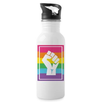 LGBT Pride Month - Pride Lives Matter - Trinkflasche mit integriertem Trinkhalm - Weiß - Rechts