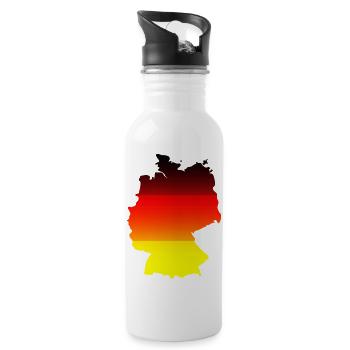 Abstrakte Farbgradient Karte Deutschland - Trinkflasche mit integriertem Trinkhalm - Weiß - Rechts