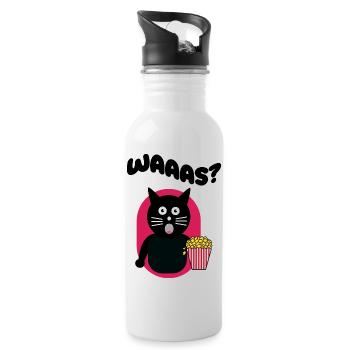 Filme Katze Popcorn Statement Theater Streaming - Trinkflasche mit integriertem Trinkhalm - Weiß - Rechts