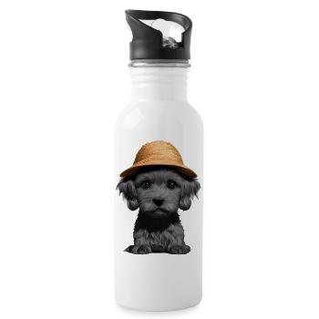 Propriétaire de chien Yorkshire Terrier chiot - Gourde avec paille intégrée - blanc - Droite