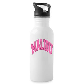 MALIBU T-Shirt de sport California Rose - Gourde avec paille intégrée - blanc - Droite