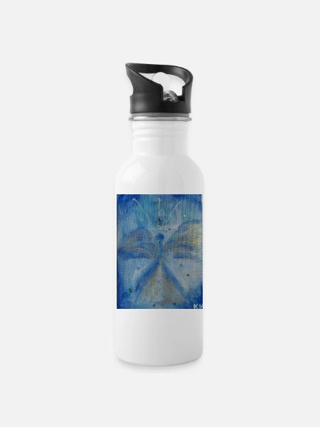 Erzengel Michael - Trinkflasche mit integriertem Trinkhalm - Weiß