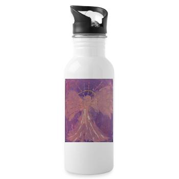 Archangel Chamuel - Angel of Love - Angel Picture - Water bottle with straw - white - Right