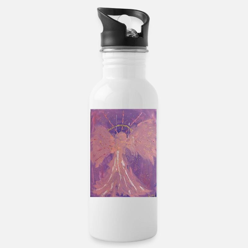 Erzengel Chamuel - Engel der Liebe - Engelbild - Trinkflasche mit integriertem Trinkhalm - Weiß
