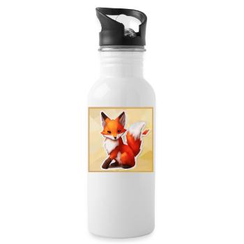 Renard Majestueux - Gourde avec paille intégrée - blanc - Droite