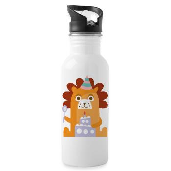 Geburtstag - Trinkflasche mit integriertem Trinkhalm - Weiß - Rechts