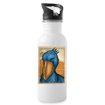 Shoebill Bird Ornithologist Forest I Gift - Water bottle with straw - white - Right