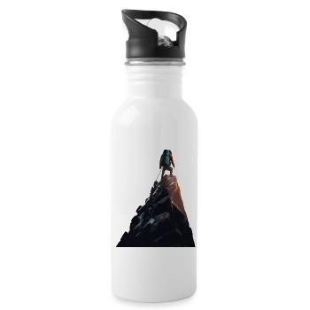 Bergsteiger - Trinkflasche mit integriertem Trinkhalm - Weiß - Rechts