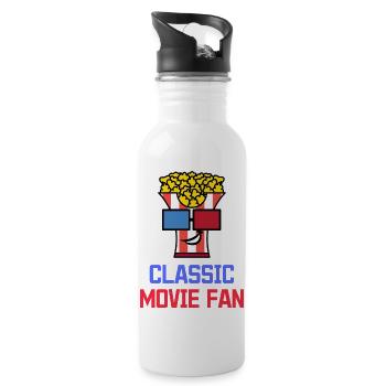 Popcorn Statement Cinéma Night Movies Binge Watching - Gourde avec paille intégrée - blanc - Droite