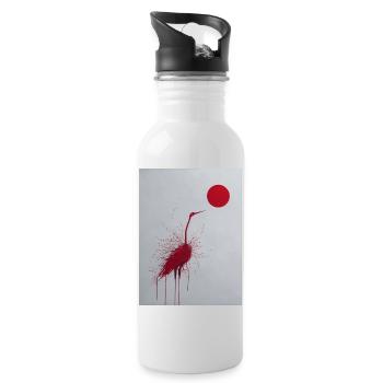 Crane sun - Water bottle with straw - white - Right