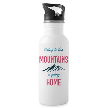In die Berge zu gehen ist nach Hause zu gehen - Trinkflasche mit integriertem Trinkhalm - Weiß - Rechts