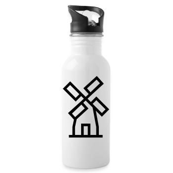 Windmill windmill air energy - Water bottle with straw - white - Right
