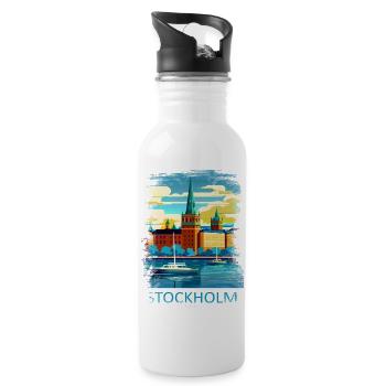 Stockholm Suède Suède Région nordique Scandinavie - Gourde avec paille intégrée - blanc - Droite