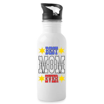 Best Mamma ever - best mom ever. - Water bottle with straw - white - Right