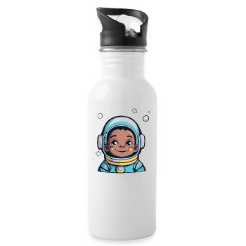 Astronaute mignon #3 - Gourde avec paille intégrée - blanc - Droite