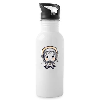 Astronaute mignon #4 - Gourde avec paille intégrée - blanc - Droite