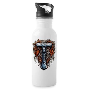 Le marteau de Thor - Gourde avec paille intégrée - blanc - Droite