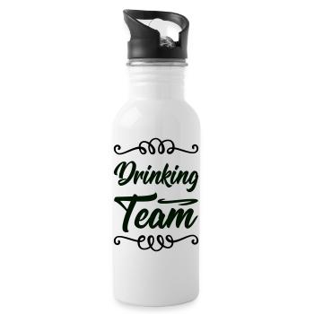 drinking team - Trinkflasche mit integriertem Trinkhalm - Weiß - Rechts