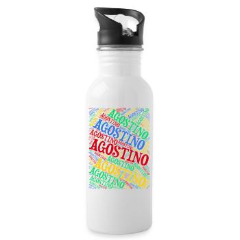 Idée cadeau Agostino t-shirt t-shirt nuage de mots - Gourde avec paille intégrée - blanc - Droite