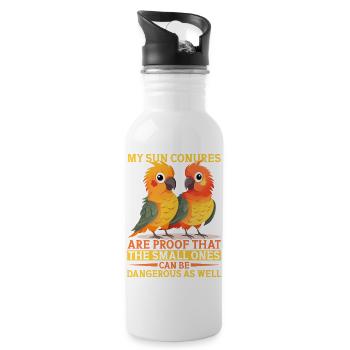 My Parakeet Parrot Design - Water bottle with straw - white - Right