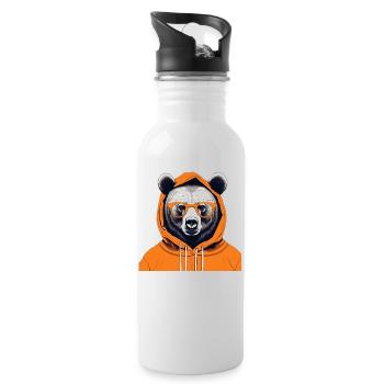 Nerdy Bearmit Hoodie - Trinkflasche mit integriertem Trinkhalm - Weiß - Rechts