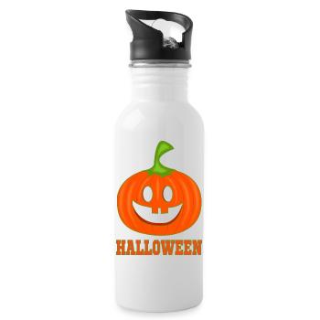 Funny pumpkin for Halloween - Water bottle with straw - white - Right