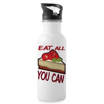 dessert lover - Water bottle with straw - white - Right