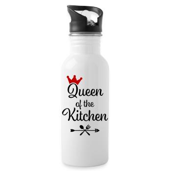 Queen of the Kitchen - Water bottle with straw - white - Right