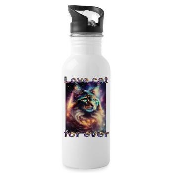 Maine Coon Magic : L’amour pour toujours... ! - Gourde avec paille intégrée - blanc - Droite