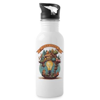 Nerd Land - Water bottle with straw - white - Right