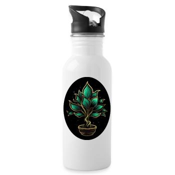 Plante magique - Gourde avec paille intégrée - blanc - Droite