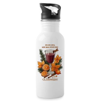 Glühwein mit Zimt - Trinkflasche mit integriertem Trinkhalm - Weiß - Rechts