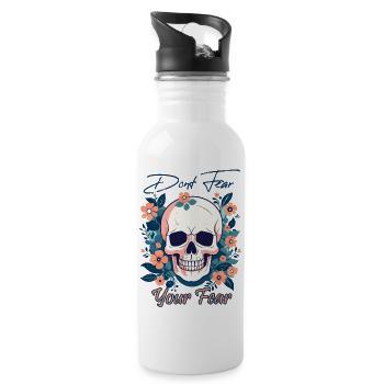 Dont Fear Your Fear Skull - Water bottle with straw - white - Right