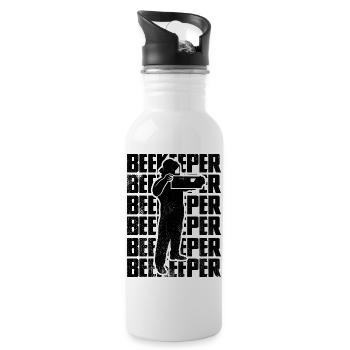 Imker - Trinkflasche mit integriertem Trinkhalm - Weiß - Rechts