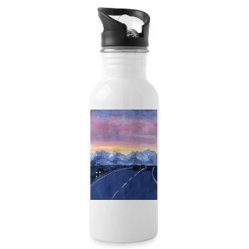 Dämmerung der Straße - Trinkflasche mit integriertem Trinkhalm - Weiß - Rechts