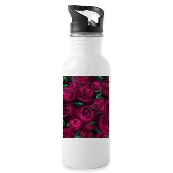 Romance Bouquet de roses rouges Amour Moderne - Gourde avec paille intégrée - blanc - Droite