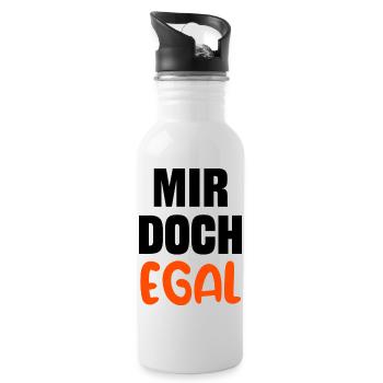 I don't care Statement Indifferent Chill - Water bottle with straw - white - Right