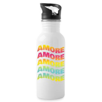 t-shirt amour Liebe amour t-shirt idée cadeau - Gourde avec paille intégrée - blanc - Droite