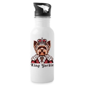 Yorkshire Terrier King - Water bottle with straw - white - Right