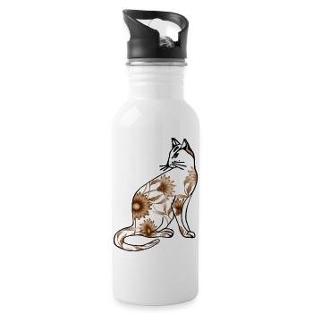 Cat - Water bottle with straw - white - Right